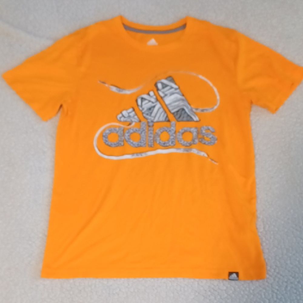 Adidas Bold Orange Tee with White Logo